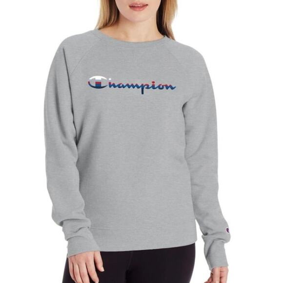 NEW Champion Powerblend Fleece Crewneck Sweatshirt Grey Women's Size M Pullover - Picture 1 of 3